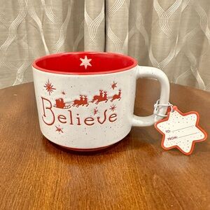 Better Living “BELIEVE” Santa and Reindeer Christmas Mug - NWT